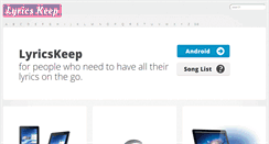 Desktop Screenshot of lyricskeep.com