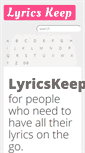 Mobile Screenshot of lyricskeep.com